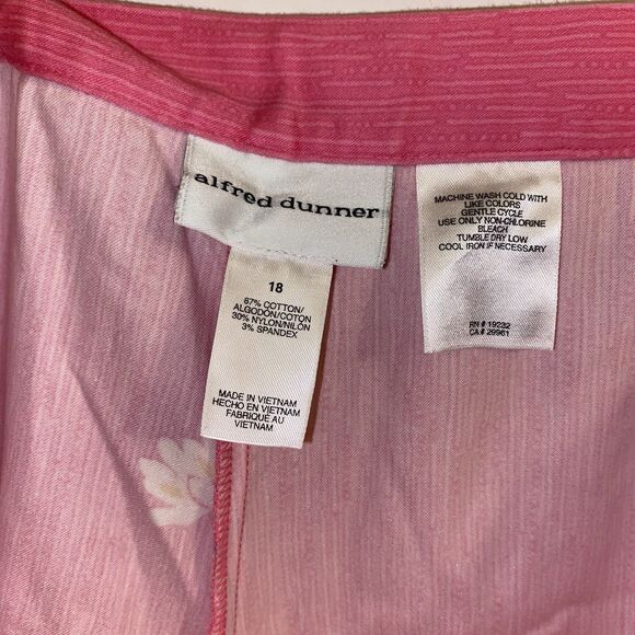 Alfred Dunner Capri Pants Pink Floral Baggy Plus Size 18 Plus - Picture 8 of 9